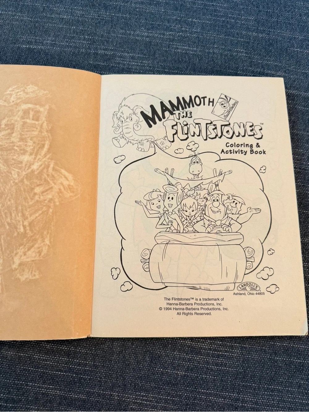 Vintage 1994 Flintstones Coloring Activity Book Fred Wilma Pebbles Barney